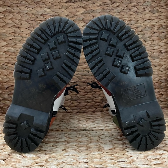 Dr. Martens Custom Jadon Platform Smooth White Leather Mixed Tile Patchwork Boot - Picture 12 of 13